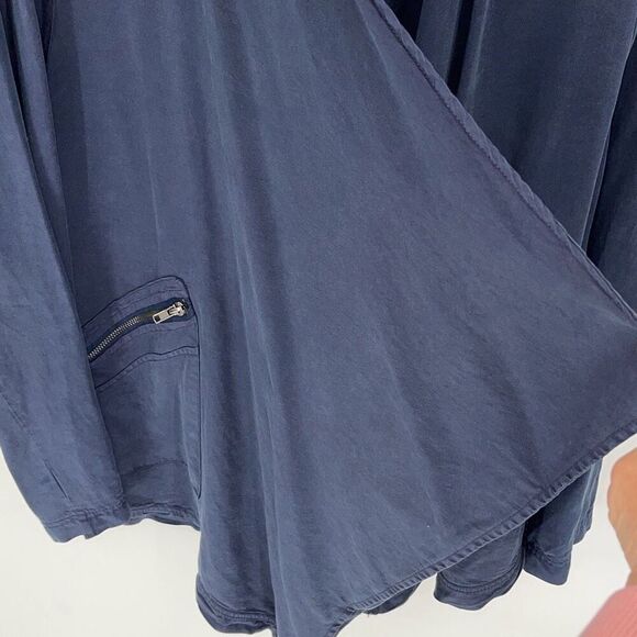 Angie Womens Open Waterfall Front Asymmetric Hem Lyocell Cardigan Jacket Navy XL - Picture 5 of 9